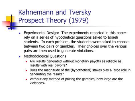 kahneman and tversky 1979